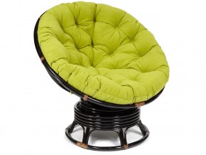 Кресло-качалка Papasan w 23/01 B с подушкой Antique brown, флок Олива в Губахе - gubaha.магазин96.com | фото