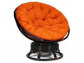 Кресло-качалка Papasan w 23/01 B с подушкой Antique brown, ткань Оранжевый в Губахе - gubaha.магазин96.com | фото