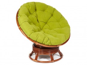 Кресло-качалка Papasan w 23/01 B с подушкой Pecan, флок Олива в Губахе - gubaha.магазин96.com | фото