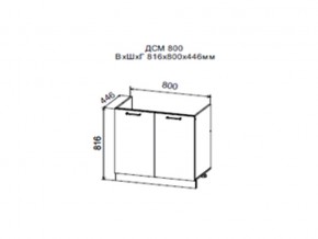 Шкаф нижний ДСМ800 под мойку в Губахе - gubaha.магазин96.com | фото